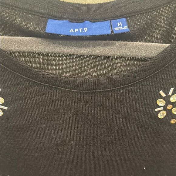 Apt. 9 Black Flutter Sleeve Blouse - Picture 2 of 8